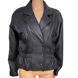 Midnight oil vintage genuine soft leather moto biker jacket women’s size S